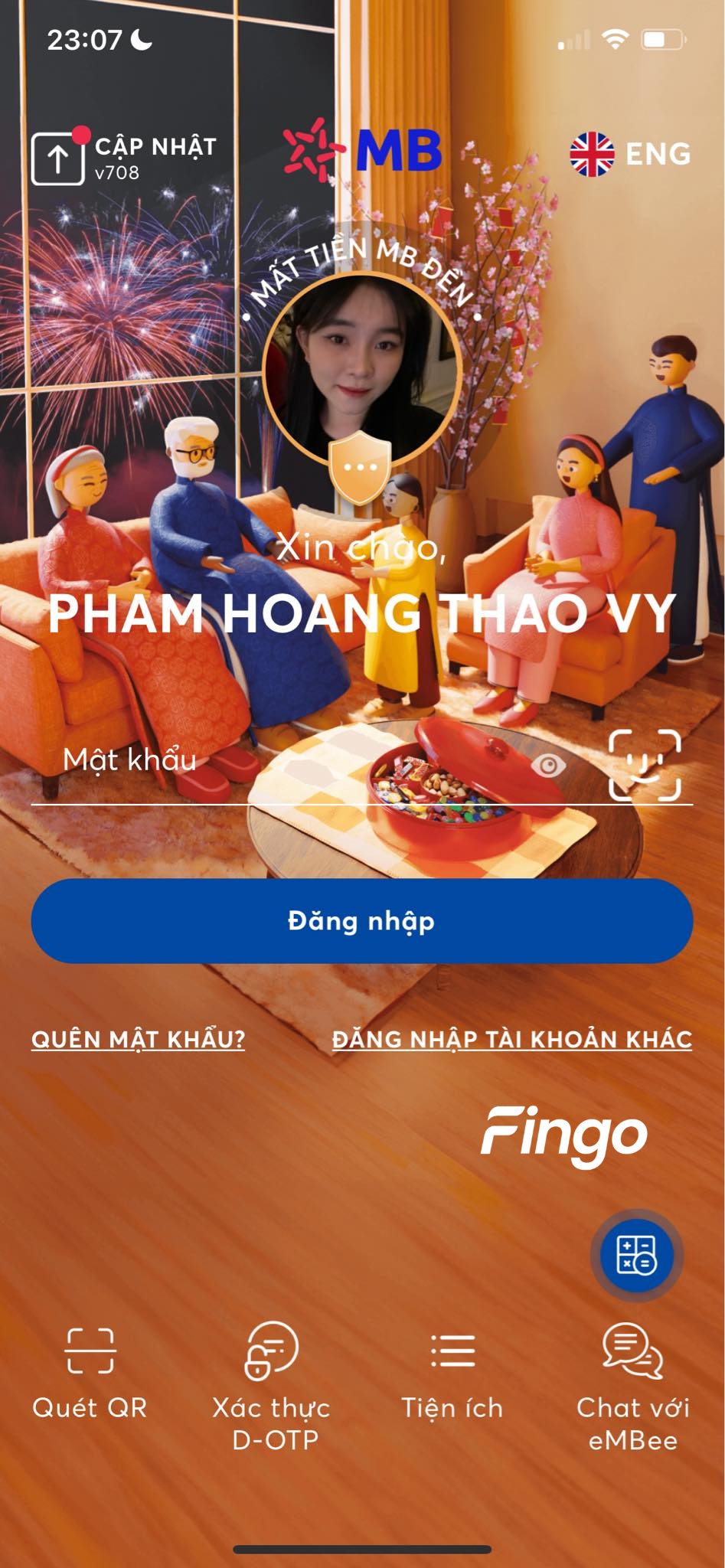 Giao diện sẽ tự động thay đổi sang tiếng Việt