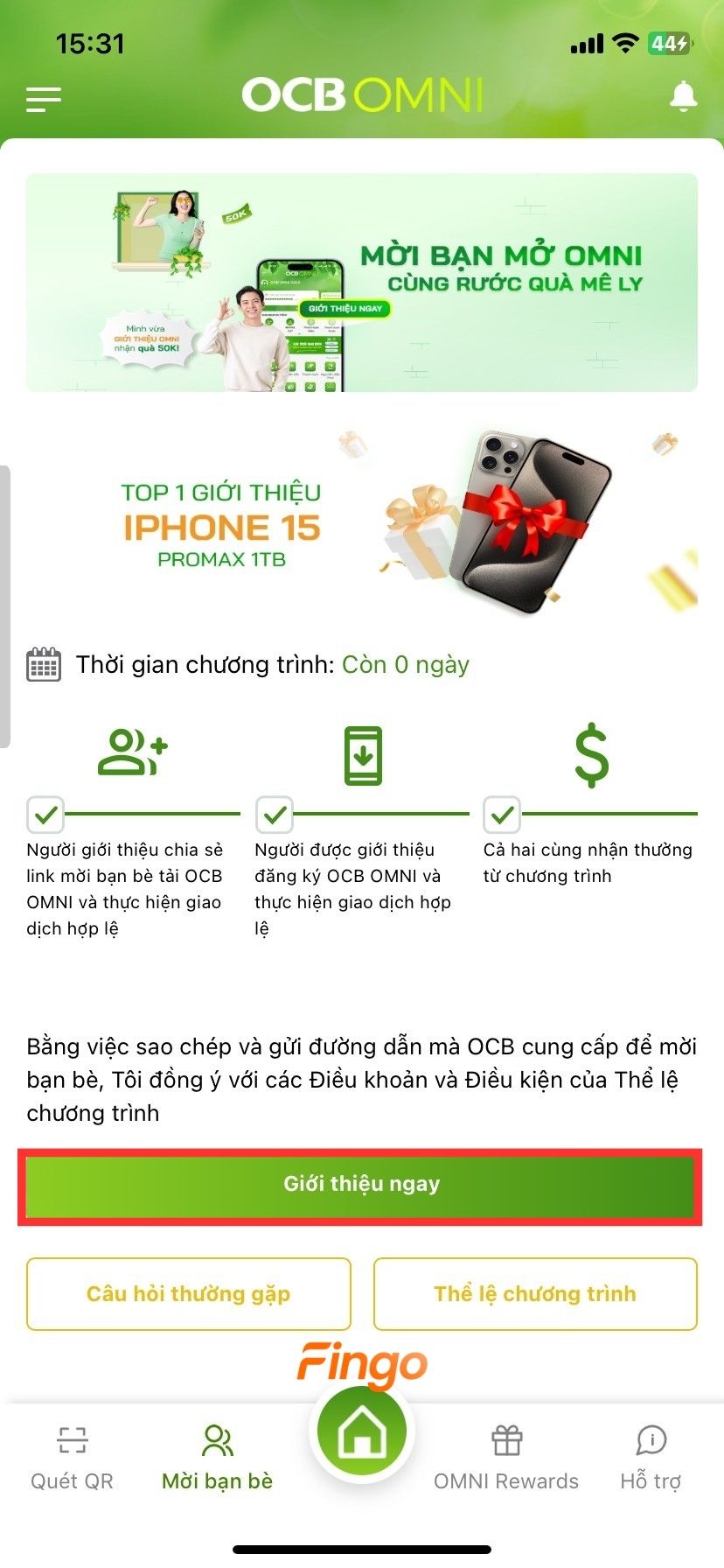 Đọc và tìm hiểu thể lệ của chương trình, sau đó ấn "Giới thiệu ngay".