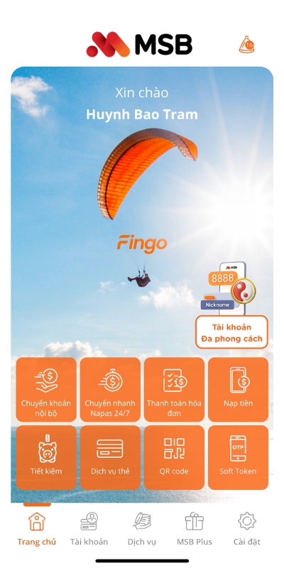 Cách hủy SMS Banking MSB online bước 1