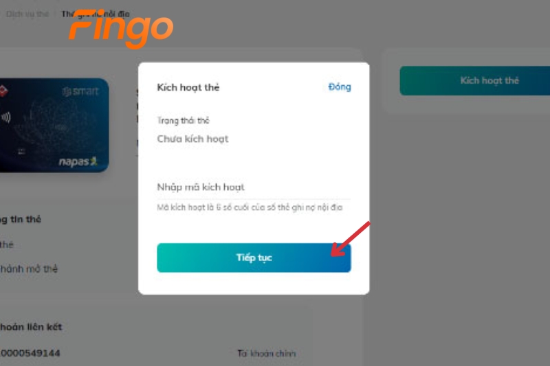 Nhập mã kích hoạt. Sau đó nhấn Tiếp tục