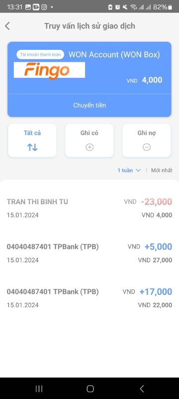 Lịch sử giao dịch Woori Bank 