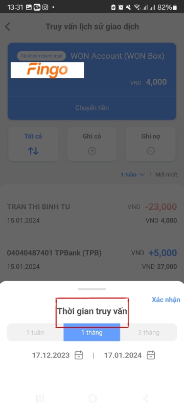  Có thể lựa chọn thời gian truy vấn theo nhu cầu và xem theo chế độ sắp xếp.