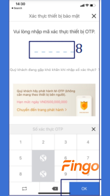 Nhập M-OTP/A-OTP