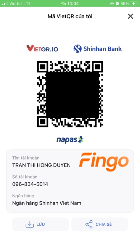 Hệ thống ngân hàng sẽ hiển thị QR code trên thiết bị của bạn
