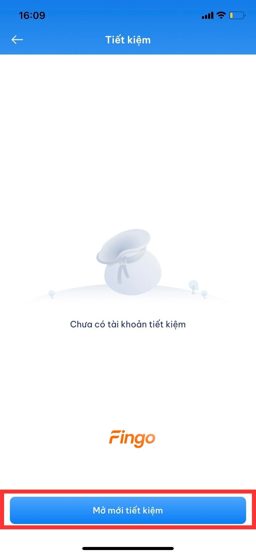 Chọn "Mở mới tiết kiệm".