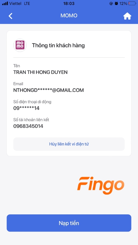 Nhấn "Hủy liên kết ví điện tử" 