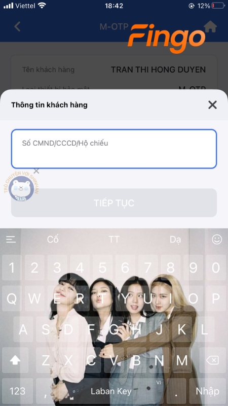 Nhập số CMND/CCCD/Hộ chiếu