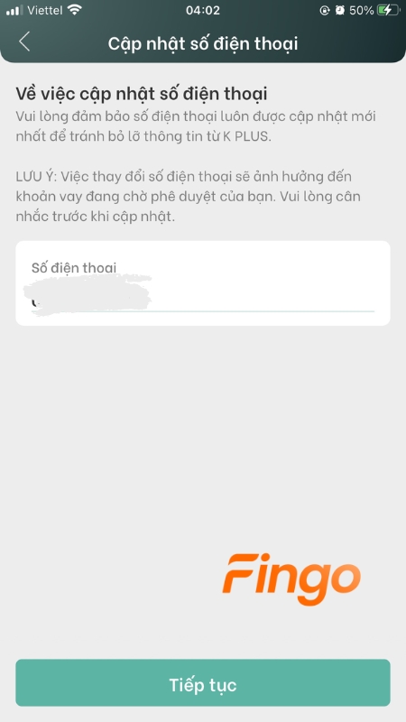 Nhập số điện thoại mới