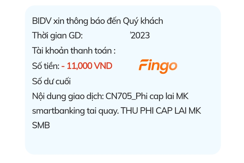 Lấy lại mật khẩu BIDV SmartBanking có mất phí không?