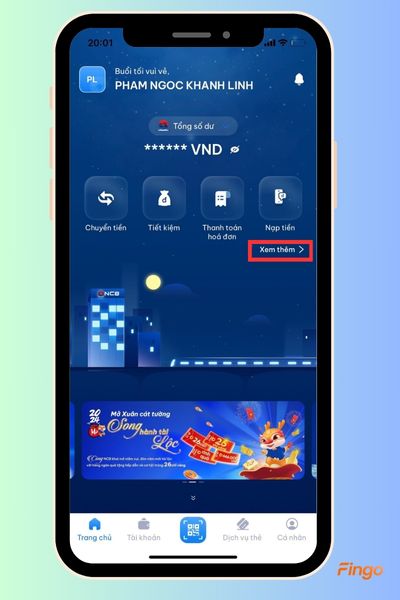 Nhấn vào mục "Xem thêm".