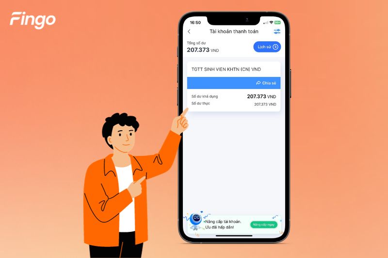 Kiểm tra số dư khả dụng nhanh chóng trên app ngân hàng số