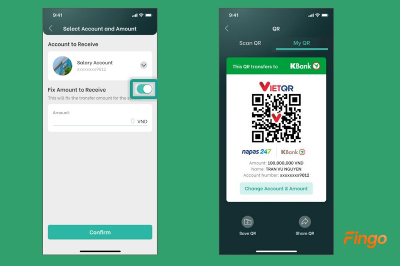 Mã QR với số tài khoản và số tiền nhận chuyển khoản cố định
