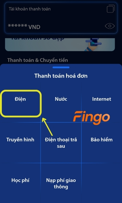 Chọn mục Điện