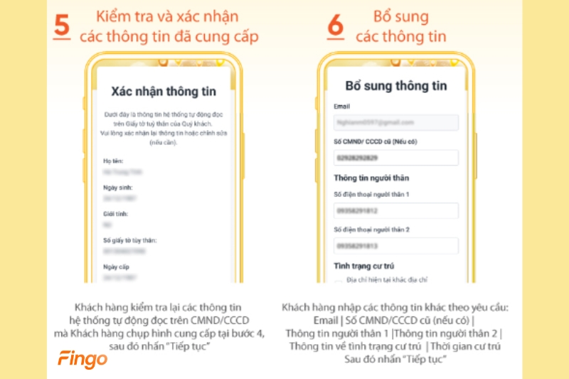 Xác nhận các thông tin đã cung cấp và bổ sung thông tin