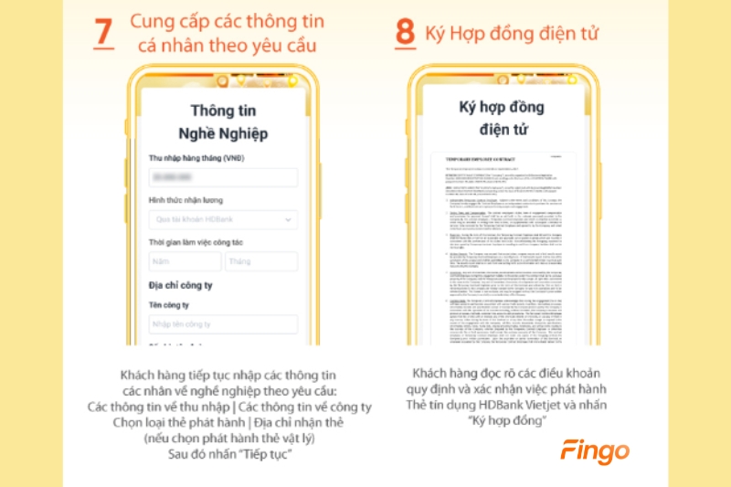 Cung cấp các thông tin cá nhân theo yêu cầu và ký hợp đồng điện tử
