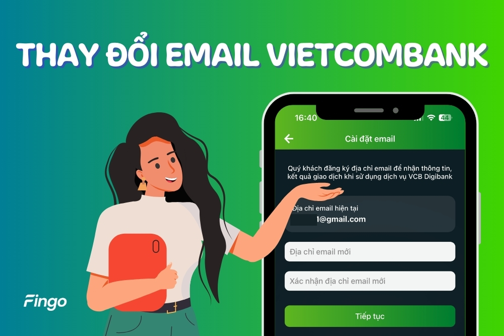 Hướng dẫn thay đổi email Vietcombank trên điện thoại