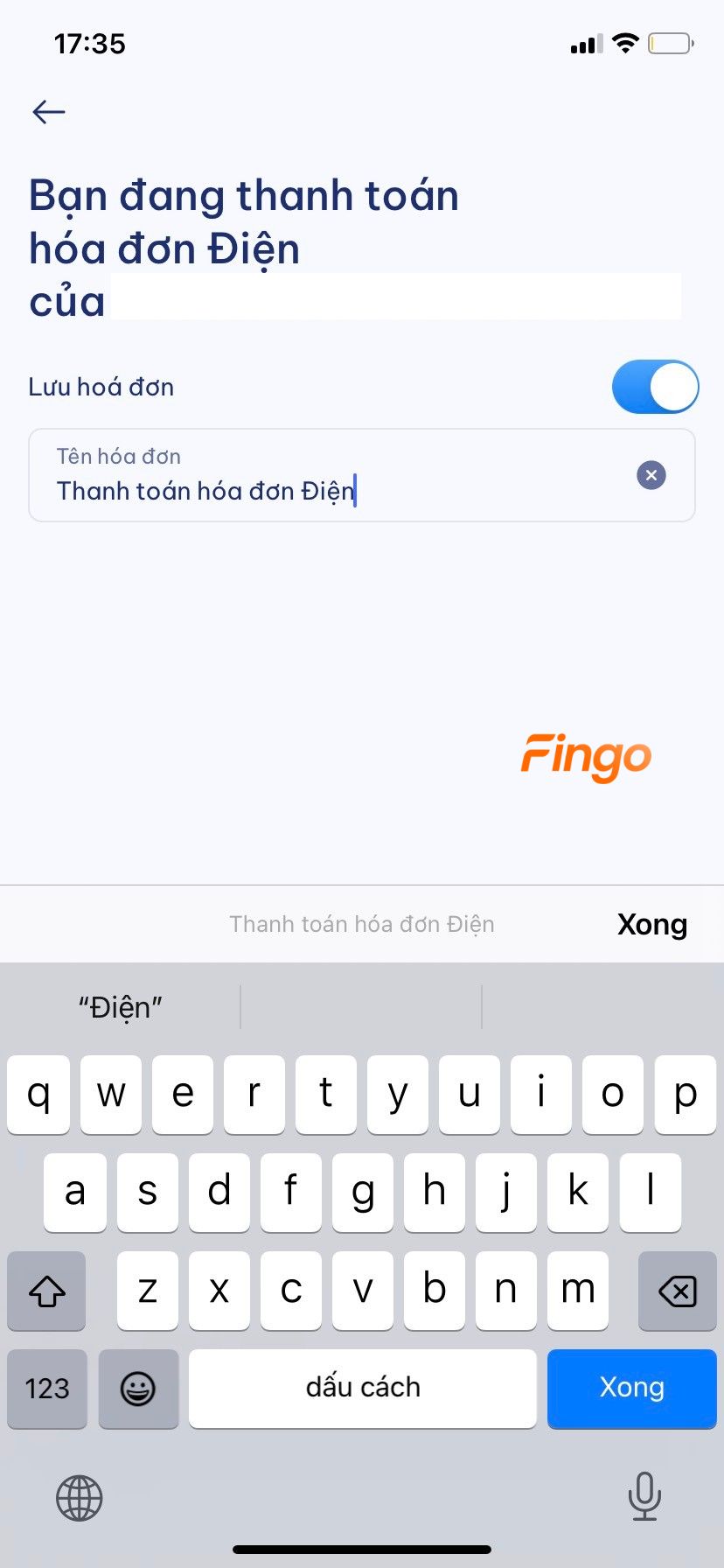 Đặt tên dễ nhớ cho hóa đơn này để dễ quản lý trong tương lai