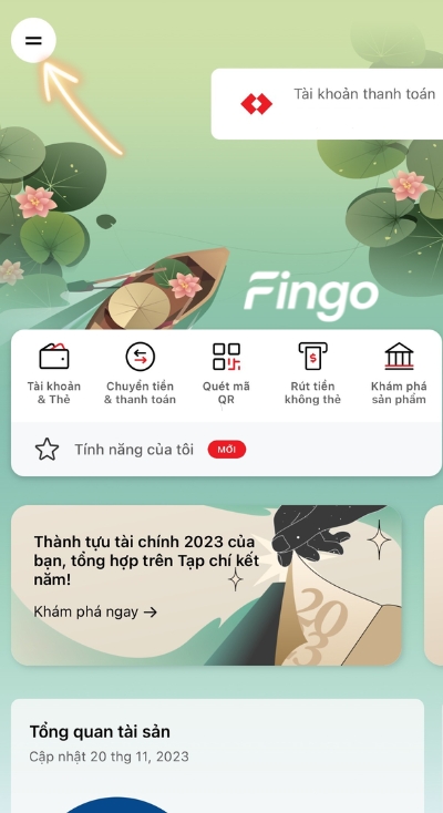 Nhấn chọn 2 gạch bên góc bên trái phía trên