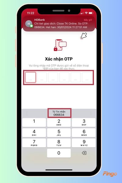 Xác nhận mã OTP 