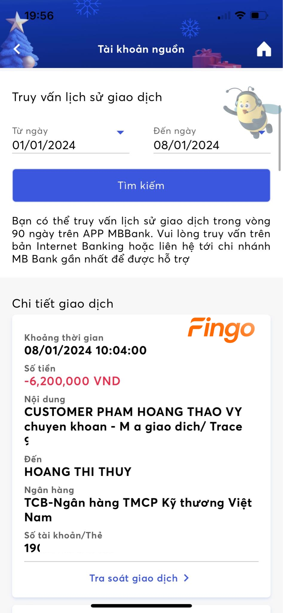 Tra cứu lịch sử giao dịch tại đây