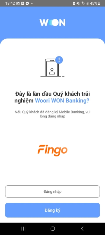 Chọn Đăng ký/Đăng nhập