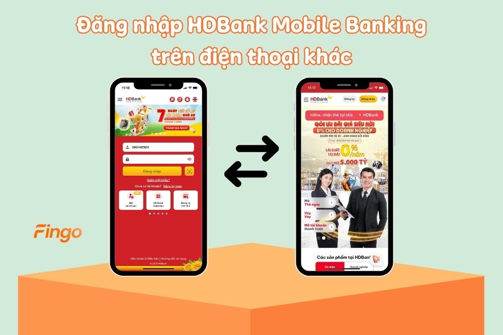 Cách đăng nhập HDBank Mobile Banking trên điện thoại khác