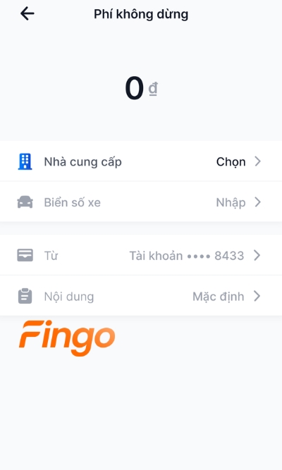 Nhập số tiền và biển số xe