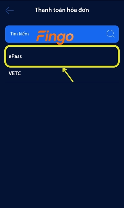 Chọn dịch vụ ePass