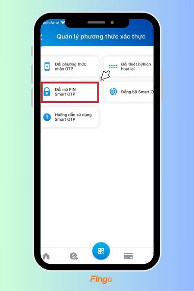 Chọn tùy chọn "Đổi mã PIN Smart OTP".