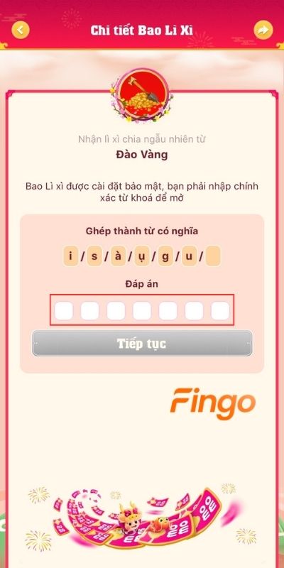 Nhập đáp án để nhận lì xì