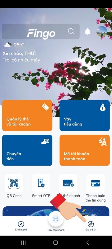 Chọn "Giao dịch"