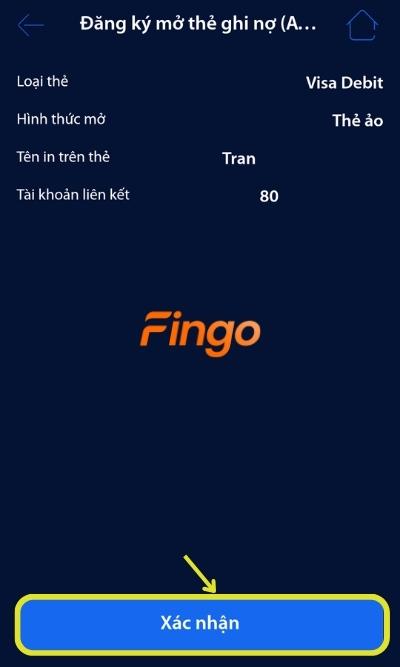 Kiểm tra các thông tin và chọn Xác nhận để tiếp tục thủ tục