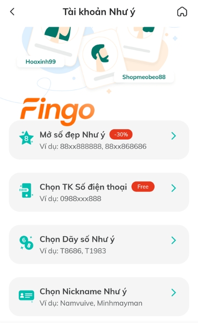 Chọn loại tài khoản theo nhu cầu