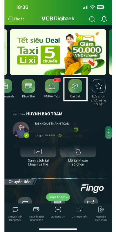Cách lấy lại mật khẩu Phone Banking Vietcombank bước 1
