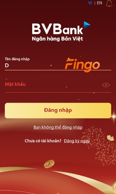 Màn hình lúc này sẽ hiển thị thông tin Tên đăng nhập BVBank của khách hàng.