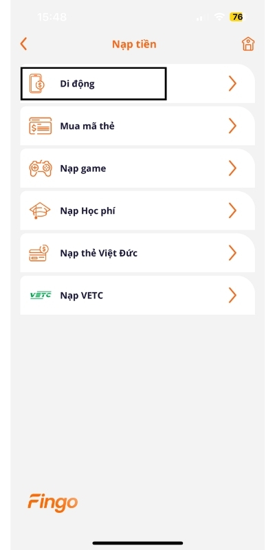 Nạp tiền điện thoại qua MSB mBank bước 3