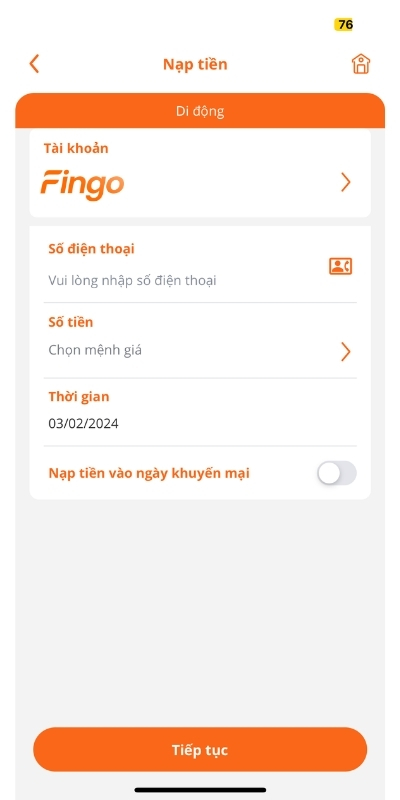 Nạp tiền điện thoại qua MSB mBank bước 4