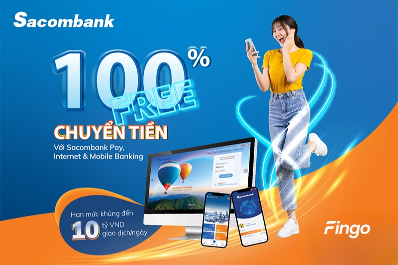 Biểu phí chuyển tiền Sacombank qua ngân hàng trực tuyến