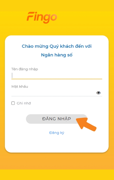 Nhấn chọn mục đăng nhập