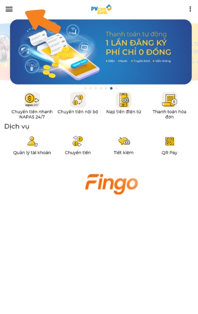 Nhấn chọn biểu tượng 3 gạch phía bên trái