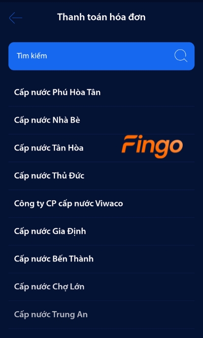 Chọn nhà cung cấp mà khách hàng đang sử dụng