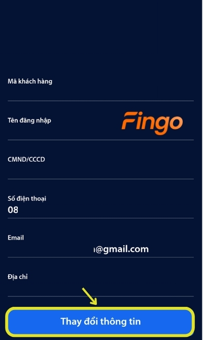 Chọn mục Thay đổi thông tin