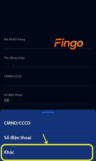 Chọn Khác để bắt đầu thay đổi thông tin email 