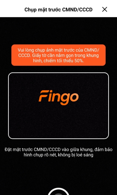 Chụp mặt trước CMND/CCCD 