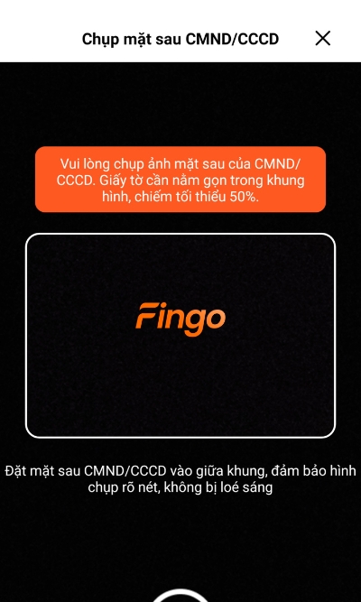 Chụp mặt sau CMND/CCCD