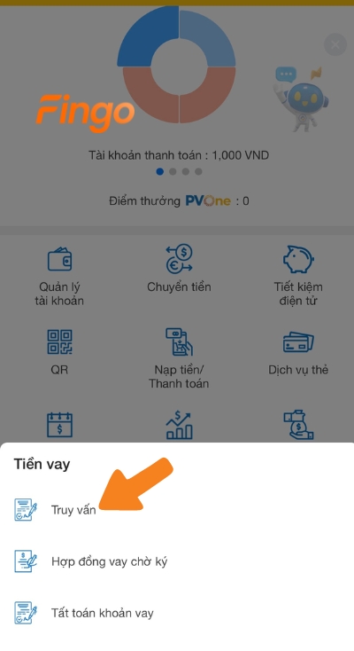 Nhấn chọn mục Truy vấn