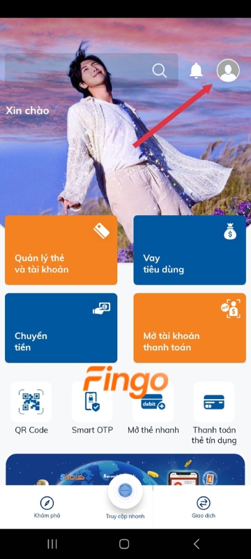 Truy cập vào ứng dụng Sacombank Pay