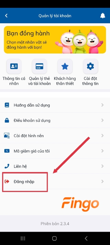 Chọn "Đăng nhập".
