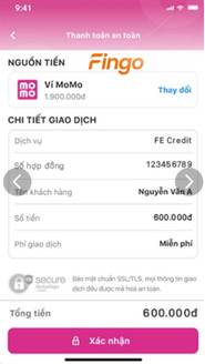 nhấn chọn mục "Xác nhận" để thực hiện xác nhận thanh toán