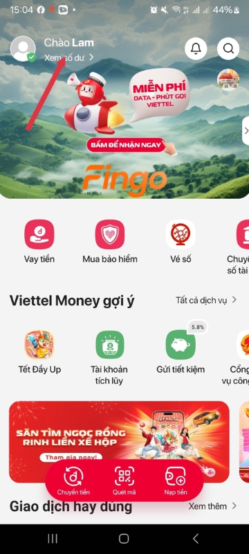  Chọn vào mục cá nhân 